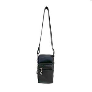 K CARROL Kay Adjustable Crossbody Belt Bag Travel RFID Black Silver Hardware